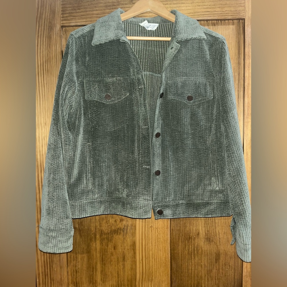 For The Republic Corduroy Jean Jacket in Sage